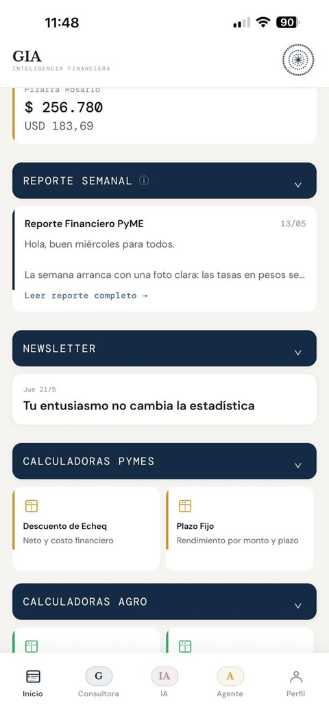 Pantalla Reporte Semanal